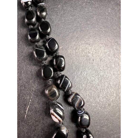 NEW Botswana agate 44 inch necklace with sterling silver clasp - Picture 4 of 12